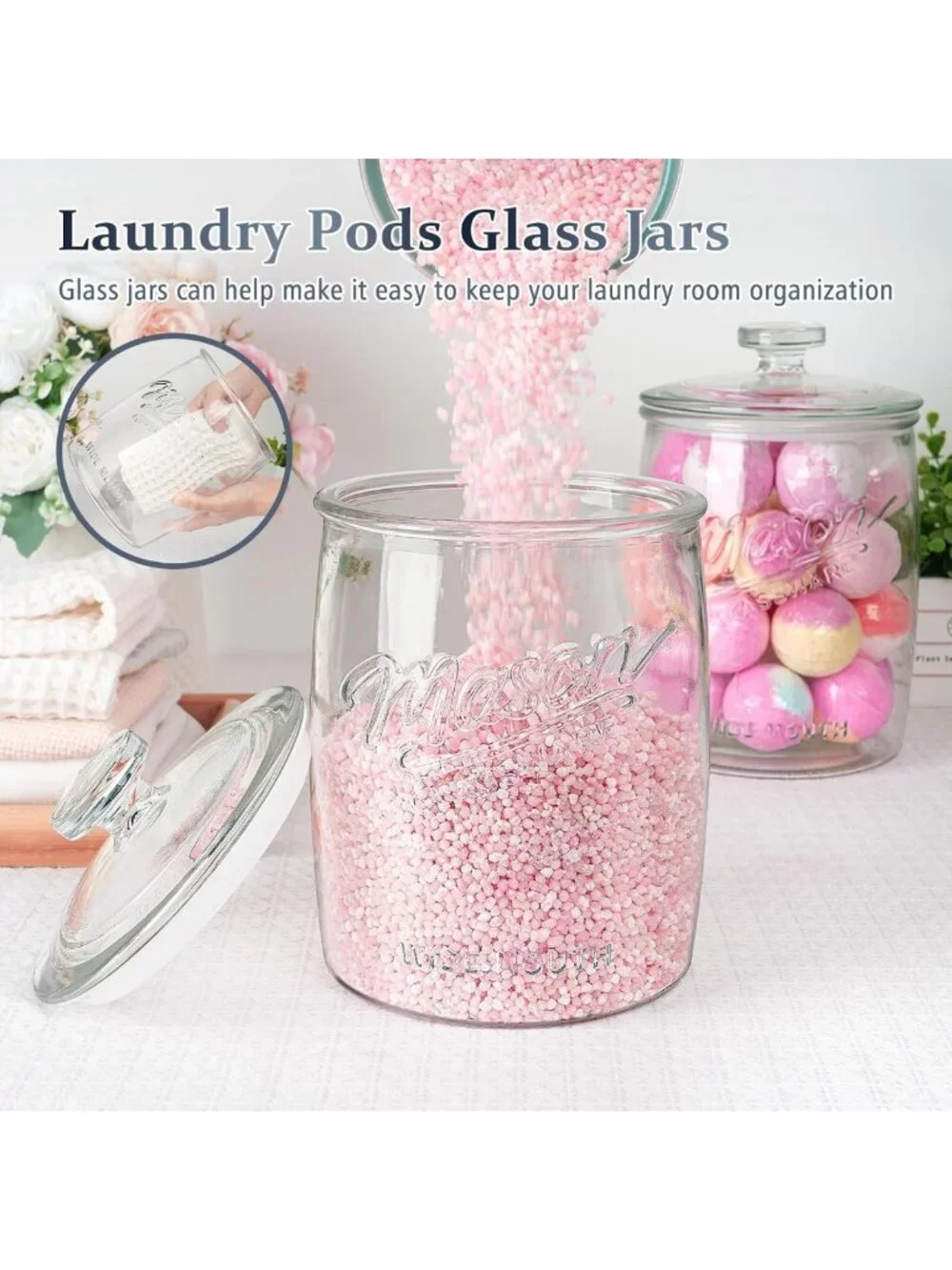 Set of 2 Airtight 1 Gallon Glass Cookie Jars - Perfect for Storage